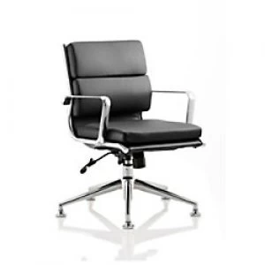 Executive Chair Savoy Medium Back Black Bonded Leather With Arms With Chrome Glides