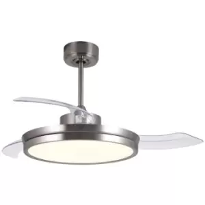 Cristal Record Areca DC LED Ceiling fan 48W CCT Nickel