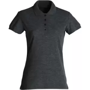 Clique Womens/Ladies Melange Polo Shirt (L) (Anthracite)