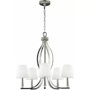 5 Bulb Chandelier LIght Highly Polished Nickel LED E14 60W