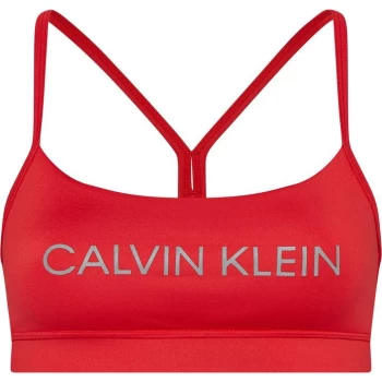 Calvin Klein Performance Essential Logo Bra - Barbados Cherry