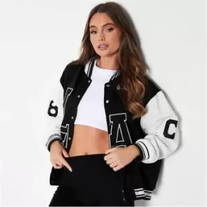 I Saw It First La Varsity Bomber Jacket - Black