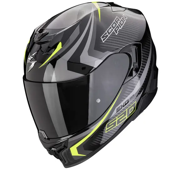 Scorpion EXO-520 Evo Air Terra Black Silver Neon Yellow Full Face Helmet S