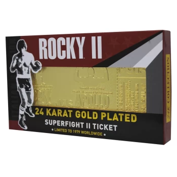 Rocky - 24K Gold Plated Fight Ticket Rocky V Apollo Creed Re-Match