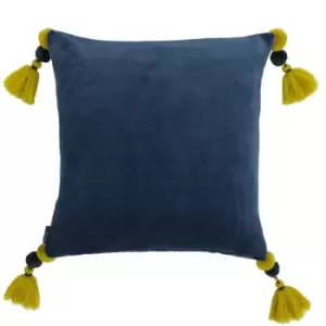 Paoletti Poonam Blue Velvet Cushion Blue