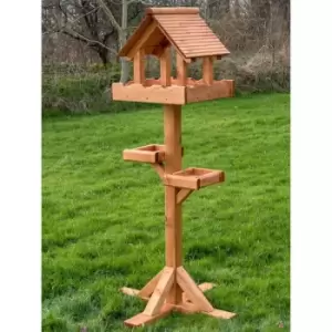 Riverside Woodcraft Triple Bird Feeding Table