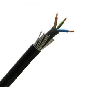 Zexum 2.5mm 3 Core 31A Brown Blue Green Yellow 6943X Steel Wire Armoured SWA Outdoor Mains Power Cable - 25 Meter