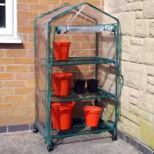 Portable 132cm 3 Tier Garden Greenhouse with Wheels