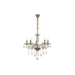 Linda 5 Light Multi Arm Chandelier, Amber