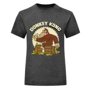 Super Mario Unisex Adult Donkey Kong T-Shirt (M) (Dark Grey Heather)