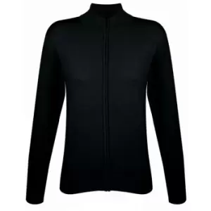 SOLS Womens/Ladies Gordon Full Zip Cardigan (XXL) (Black)