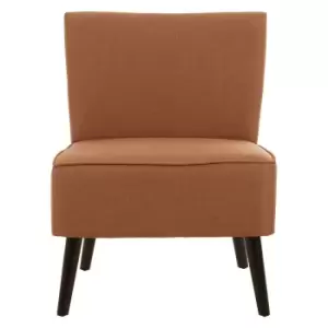 Swedish Inspired Accent Chair in Terracotta with Black Finished Rubberwood Legs