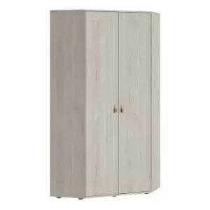 Denim 2 Door Corner Wardrobe In Light Walnut