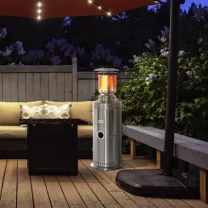 Alfresco Freestanding Patio Gas Heater with Wheels 10KW, Silver