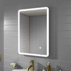 Rectangular LED Bathroom Mirror with Demister & Shaver Socket 500x700mm -Ariel