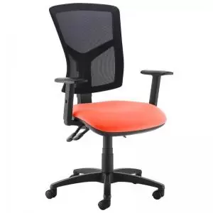 Senza high mesh back operator chair with adjustable arms - Tortuga