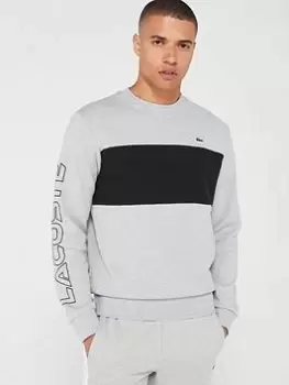 Lacoste Colourblock Sweatshirt - Light Grey, Light Grey, Size XL, Men