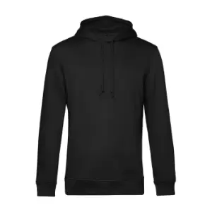 B&C Mens Organic Hooded Sweater (3XL) (Black Pure)