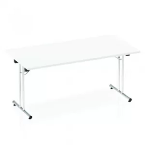 Sonix Rectangular Chrome Leg Folding Meeting Table 1600x800mm White