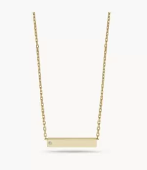 Fossil Women Gold-Tone Stainless Steel Station Necklace