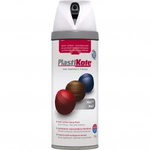 Plastikote Premium Matt Aerosol Spray Paint White 400ml