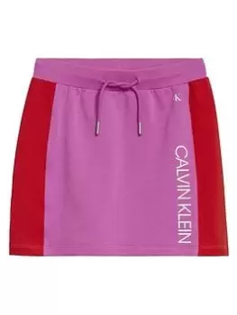 Calvin Klein Jeans Girls Colour Block Skirt - Pink, Size Age: 8 Years, Women