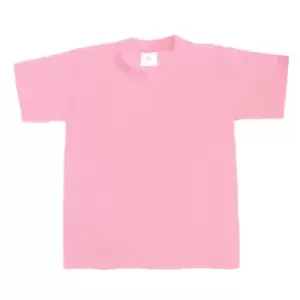 B&C Kids/Childrens Exact 190 Short Sleeved T-Shirt (12-14) (Pink Sixties)