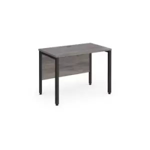 Maestro 25 straight desk 1000mm x 600mm - Black bench leg frame and grey oak top