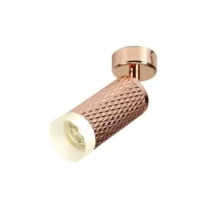 Luminosa Lighting - 1 Light Surface Mounted Spotlight GU10, Rose Gold, Acrylic Ring