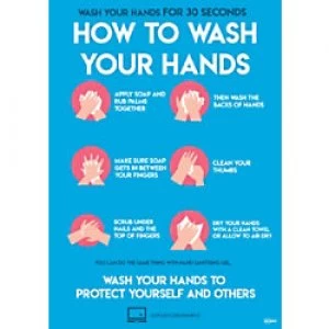 AVERY COVHTA4 COVID-19 How to Wash Hands A4 Labels 210 x 297mm Blue 2 Labels