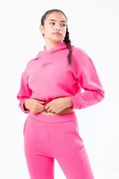 Elasticated Waist Crop Pullover Hoodie