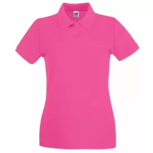 Fruit Of The Loom Ladies Lady-Fit Premium Short Sleeve Polo Shirt (XS) (Fuchsia)