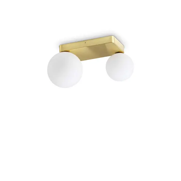 Penta 2 Light Globe Ceiling Light Brass