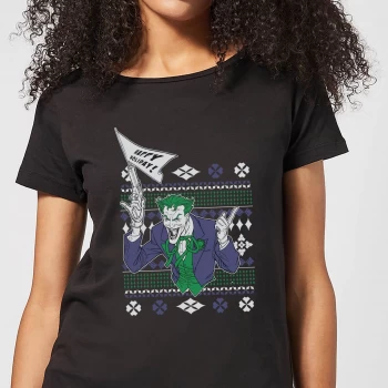 DC Joker Womens Christmas T-Shirt - Black - S