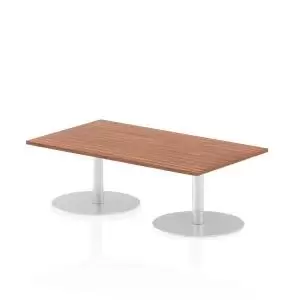 Italia Poseur Table Rectangle 1400800 Top 475 High Walnut