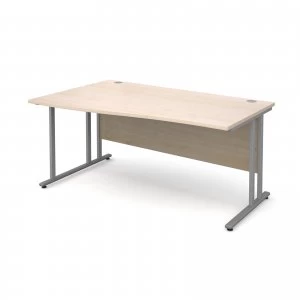 Maestro 25 SL Left Hand Wave Desk 1600mm - Silver Cantilever Frame ma