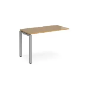 Bench Desk Add On Rectangular Desk 1200mm Oak Tops With Silver Frames 600mm Depth Adapt