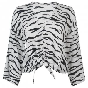 Only Tie Blouse - Zebra Print