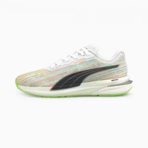 PUMA Velocity Nitro Spectra Womens Running Shoes, White/Spellbound/Green Size 6 Shoes