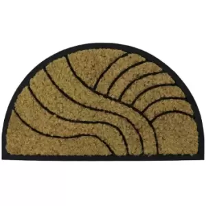 JVL Comfort Halfmoon Coir Tuffscrape, 40x70cm, Waves