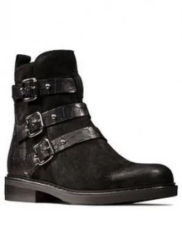 Clarks Jenna Biker Ankle Boot - Black