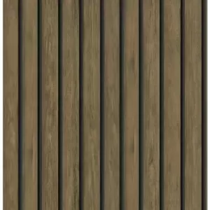 Holden Wood Slat Dark Oak Wallpaper