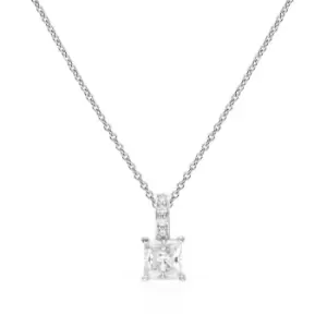 Diamonfire Silver Zirconia Princess Cut Pave Bale Necklace