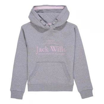 Jack Wills Kids Girls Script Hoodie - Grey Heather