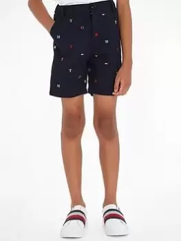 Tommy Hilfiger Boys Tommy Embro Chino Shorts - Desert Sky, Navy, Size 8 Years