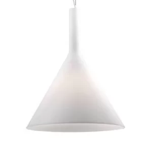 Cocktail 1 Light Large Dome Ceiling Pendant White, E27