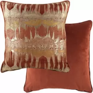 Evans Lichfield - Inca Textured Piped Edge Cushion Cover, Terracotta, 56 x 56 Cm