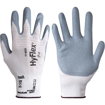 11-800 Hyflex Palm-side Coated White/Grey Gloves - Size 7