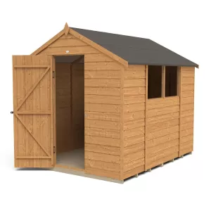 Forest Garden 8 x 6ft Apex Overlap Dip Treated Double Door Shed