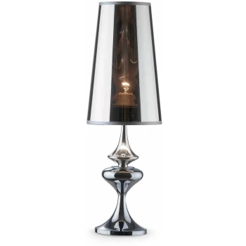 Ideal Lux Alfiere - 1 Light Small Table Lamp Chrome, E27